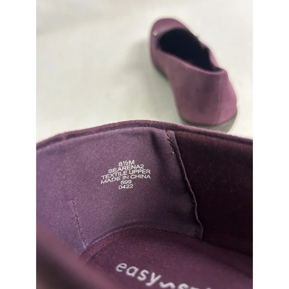 Comfort Career Easy Spirit Womens 8.5M Purple Searena2 Suede-Like Loafers